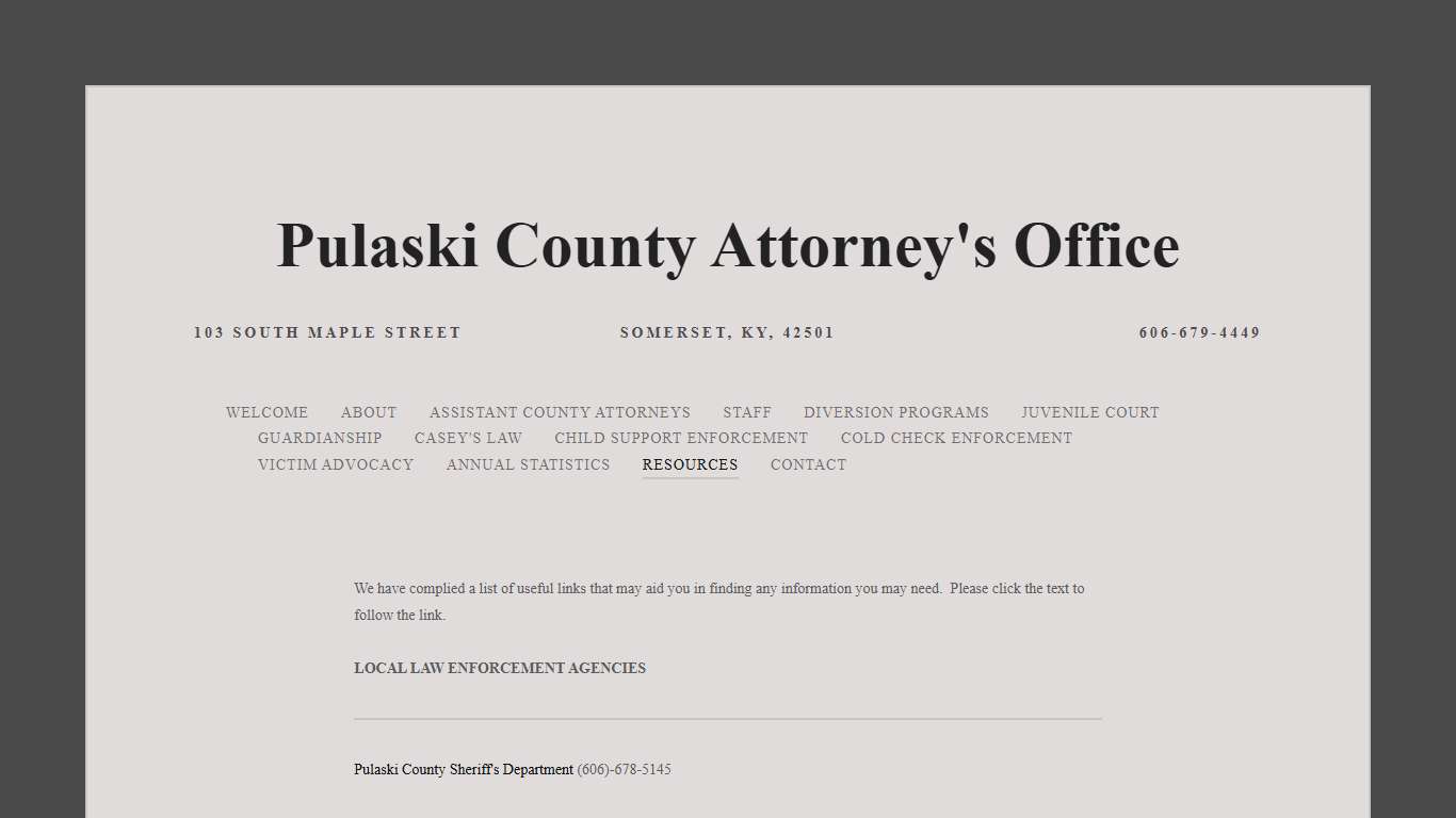 Resources — Pulaski County Attorney's Office